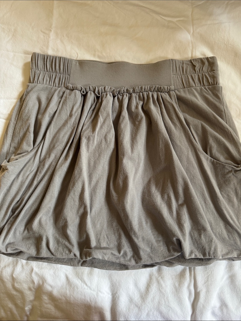 Banana Republic Gray Bubble Skirt with Elastic Waist